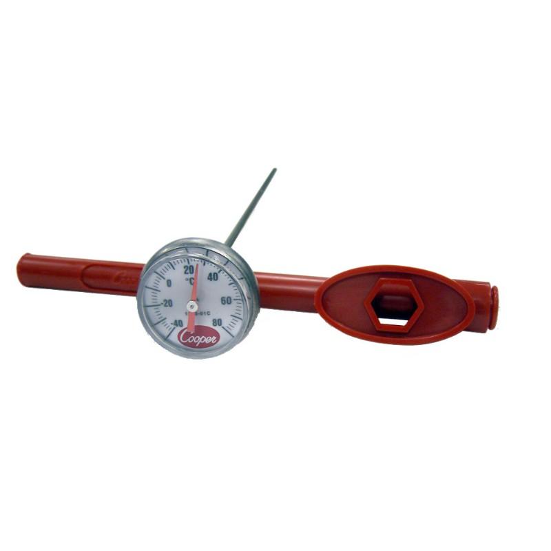 Tech Instrumentation 1246-01C-1 1" Dial, 5" Stem Pocket Test Thermometer Deg C Scale