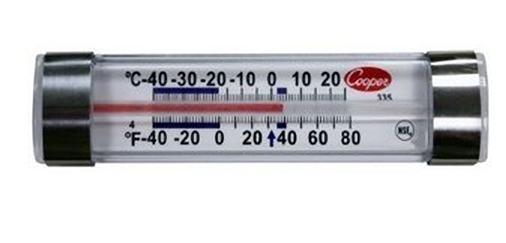 Tech Instrumentation 335-01-1 Horizontal Glass Tube Refrigerator Thermometer