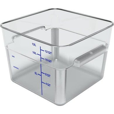 CARLISLE 1195407 SQUARE CONTAINER 12QT PC CLEAR