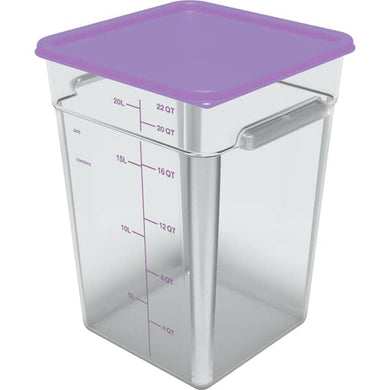 CARLISLE 11956AF07 SQUARE CONTAINER 22QT PC CLEAR