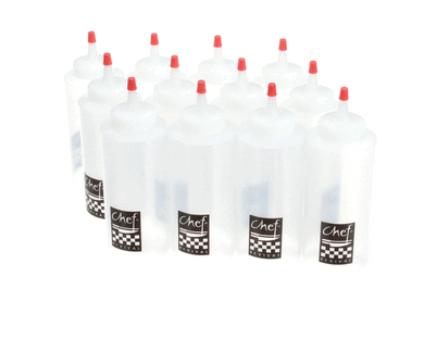 SAN JAMAR P8012 SQUEEZE BOTTLE - 12 OZ - CLEAR
