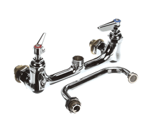 T&S BRASS B-0232-CC DOUBLE PANTRY FAUCET  WALL MOUNT  8 CENT