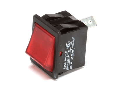 WILBUR CURTIS WC-114R SWITCH ROCKER (RED) 120V NEON