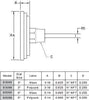 Tech Instrumentation MJB3099-39 Series of 3" Dial Stem Thermometers.  -40-160F and -40-70C