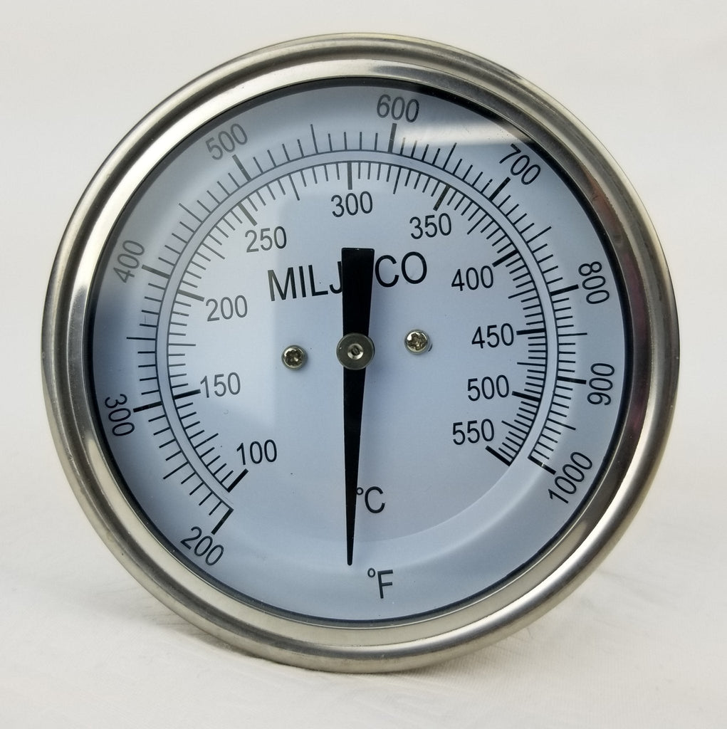 Tech Instrumentation MJB3099-59 3" Dial Stem Thermometer 200 to 1000F / 100 to 530C
