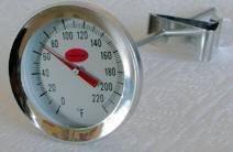 Tech Instrumentation T220-2-8-TI 2" Dial Bi-Metal Stem Thermometer w/ Vessel Clamp