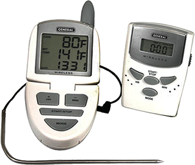 WBT700 Cooking Thermometer with wireless remote pager.