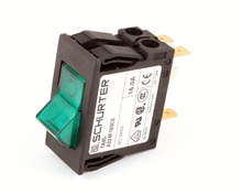 APW WYOTT 1300220 SWITCH  ROCKER DPST GREEN 16 A