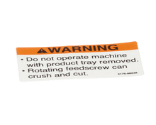 BERKEL 01-403175-00538 LABEL  TRAY WARNING