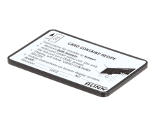 BUNN 42037.0001 KIT  RECIPE CARD W/ HOTSHEET