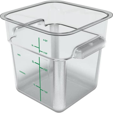 CARLISLE 1195107 SQUARE CONTAINER 4 QT PC CLEAR