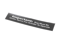 GRINDMASTER CECILWARE 84967 DECAL  800 BAG UNDER SPOUT