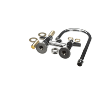 T&S BRASS 5F-4DLS05 4 DECK MOUNT FAUCET, 5-1/2 SWIVEL GOOSENECK, LEV