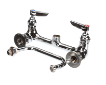 T&S BRASS B-0232 DOUBLE PANTRY FAUCET  WALL MOUNT  8 CENT