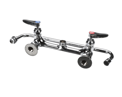 T&S BRASS B-2299-CR 8 DOUBLE PANTRY FAUCET  WALL MOUNT  CERA