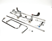 T&S BRASS B-2466 PRE-RINSE, OVERHEAD SWIVEL ARM, ADD-ON FAUCET W/12
