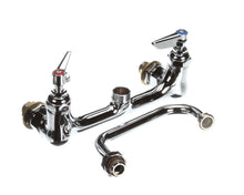 T&S BRASS B-0232-CC DOUBLE PANTRY FAUCET  WALL MOUNT  8 CENTERS  6 S