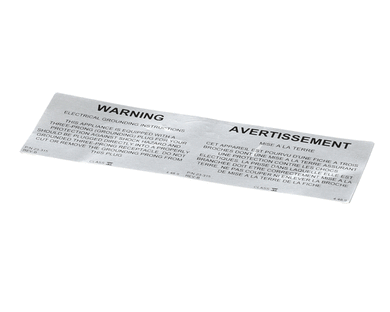 ULTRAFRYER 23315 DECAL  WARNING ELECTRICAL GROU