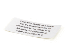 VULCAN HART 00-421727-00006 PLATE PROPANE TO NATURAL GAS