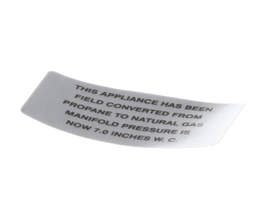 VULCAN HART 00-421727-00007 PLATE PROPANE TO NATURAL GAS