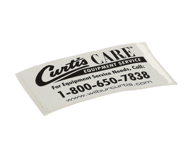 WILBUR CURTIS WC-38140 LABEL, CURTIS CARE