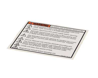 WILBUR CURTIS WC-38149 LABEL, UNIVERSAL WARNING