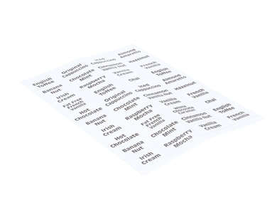 WILBUR CURTIS WC-39107-02 LABEL  FLAVOR ADHESIVE CANISTR