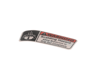 WILBUR CURTIS WC-3963 LABEL, WARNING BREWCONE