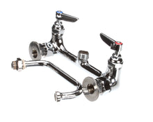 T&S BRASS B-0232-CC DOUBLE PANTRY FAUCET  WALL MOUNT  8 CENTERS  6 S