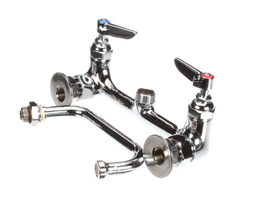 T&S BRASS B-0232-CC DOUBLE PANTRY FAUCET  WALL MOUNT  8 CENTERS  6 S