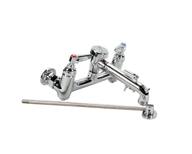 T&S BRASS  TSB-0665-BSTP SERVICE SINK FAUCET, WALL MOUNT, 8 CENTERS, BUILT